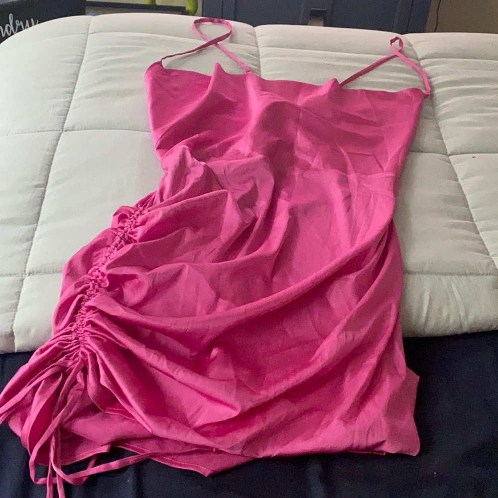 Pink satin dress